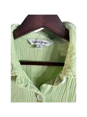 Davi & Dani Women's Plaid Pastel Butter Yellow Accent Cotton Button Up Shirt